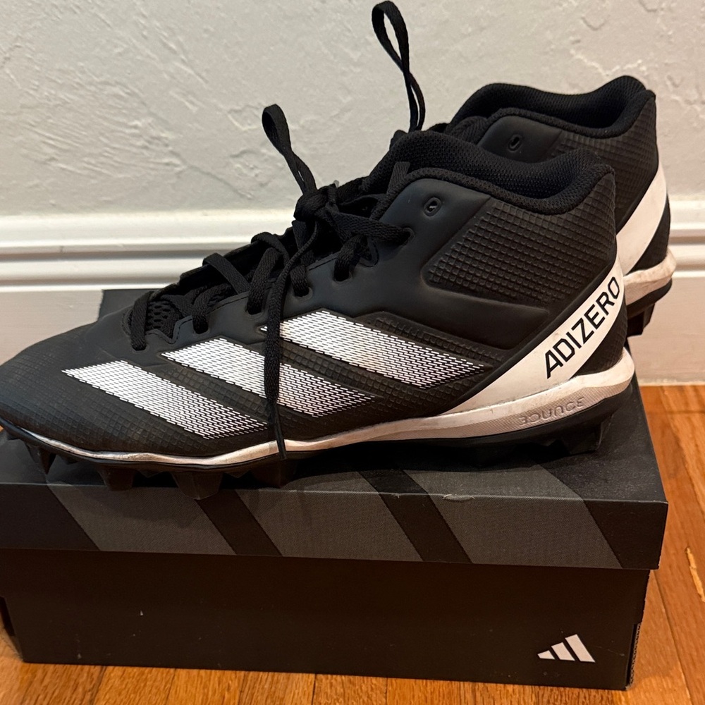adidas Adizero Men's Black & White Athletic Cleats
